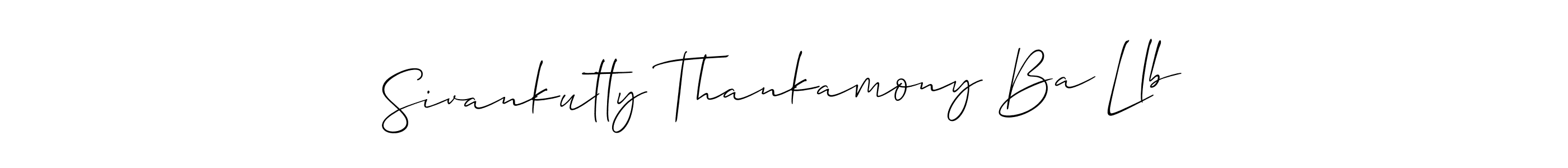 How to make Sivankutty Thankamony Ba Llb signature? Allison_Script is a professional autograph style. Create handwritten signature for Sivankutty Thankamony Ba Llb name. Sivankutty Thankamony Ba Llb signature style 2 images and pictures png