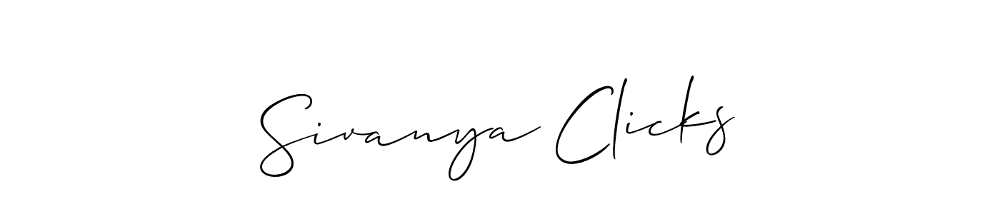 You should practise on your own different ways (Allison_Script) to write your name (Sivanya Clicks) in signature. don't let someone else do it for you. Sivanya Clicks signature style 2 images and pictures png