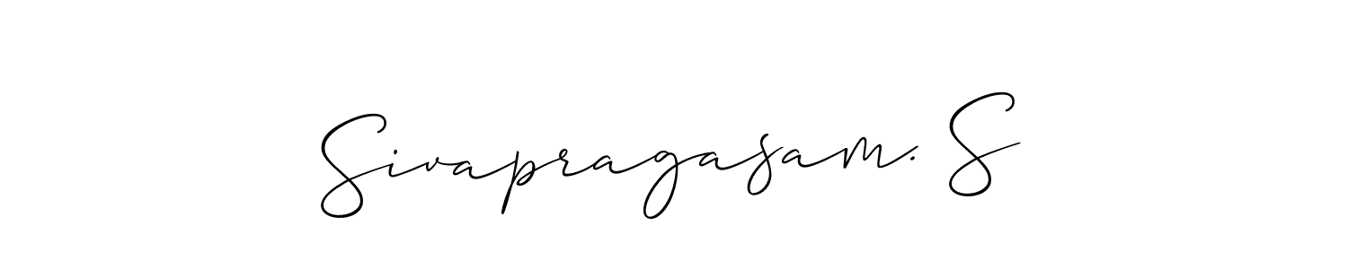 It looks lik you need a new signature style for name Sivapragasam. S. Design unique handwritten (Allison_Script) signature with our free signature maker in just a few clicks. Sivapragasam. S signature style 2 images and pictures png