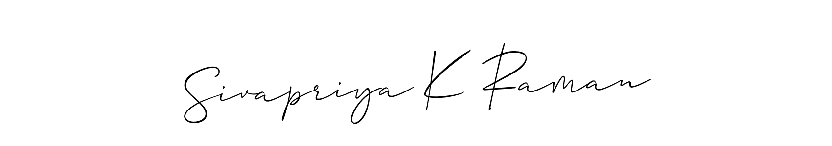 Once you've used our free online signature maker to create your best signature Allison_Script style, it's time to enjoy all of the benefits that Sivapriya K Raman name signing documents. Sivapriya K Raman signature style 2 images and pictures png