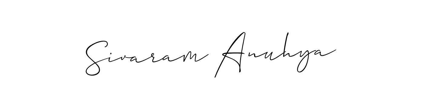 Similarly Allison_Script is the best handwritten signature design. Signature creator online .You can use it as an online autograph creator for name Sivaram Anuhya. Sivaram Anuhya signature style 2 images and pictures png