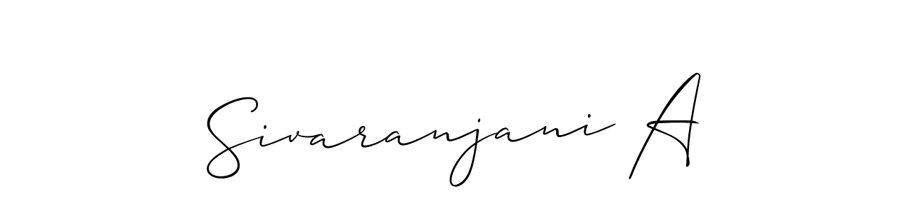 The best way (Allison_Script) to make a short signature is to pick only two or three words in your name. The name Sivaranjani A include a total of six letters. For converting this name. Sivaranjani A signature style 2 images and pictures png