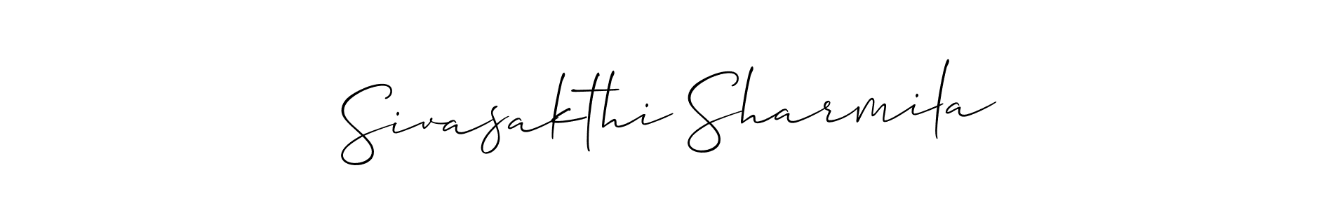 Design your own signature with our free online signature maker. With this signature software, you can create a handwritten (Allison_Script) signature for name Sivasakthi Sharmila. Sivasakthi Sharmila signature style 2 images and pictures png