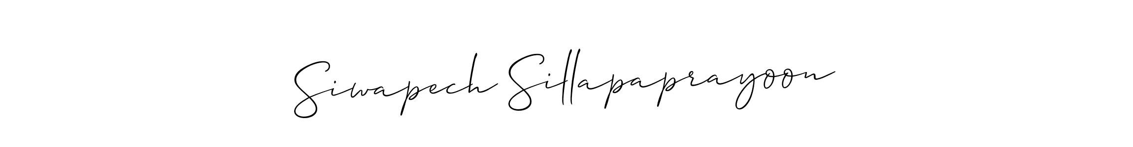 How to make Siwapech Sillapaprayoon signature? Allison_Script is a professional autograph style. Create handwritten signature for Siwapech Sillapaprayoon name. Siwapech Sillapaprayoon signature style 2 images and pictures png