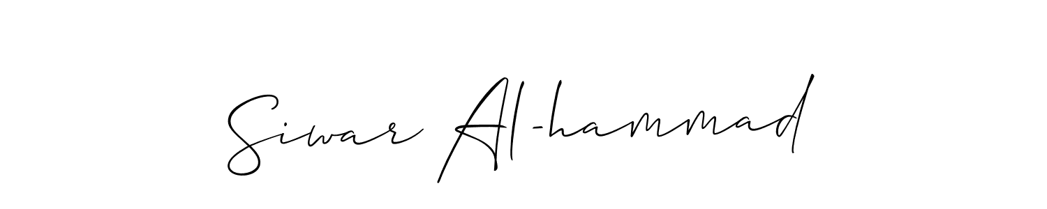 Make a short Siwar Al-hammad signature style. Manage your documents anywhere anytime using Allison_Script. Create and add eSignatures, submit forms, share and send files easily. Siwar Al-hammad signature style 2 images and pictures png