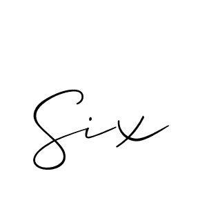 Design your own signature with our free online signature maker. With this signature software, you can create a handwritten (Allison_Script) signature for name Six. Six signature style 2 images and pictures png