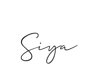 It looks lik you need a new signature style for name Siya. Design unique handwritten (Allison_Script) signature with our free signature maker in just a few clicks. Siya signature style 2 images and pictures png