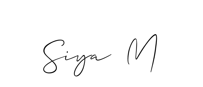 It looks lik you need a new signature style for name Siya  M. Design unique handwritten (Allison_Script) signature with our free signature maker in just a few clicks. Siya  M signature style 2 images and pictures png