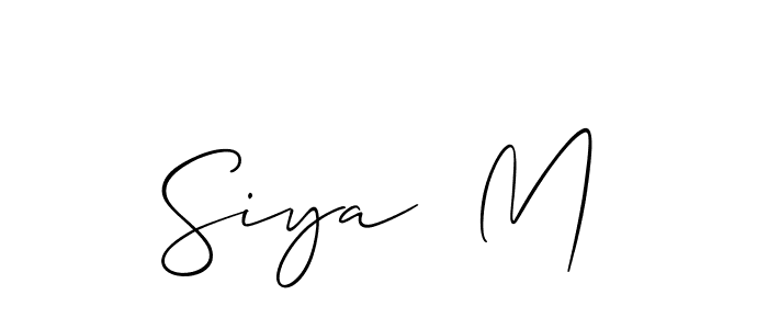 It looks lik you need a new signature style for name Siya  M. Design unique handwritten (Allison_Script) signature with our free signature maker in just a few clicks. Siya  M signature style 2 images and pictures png