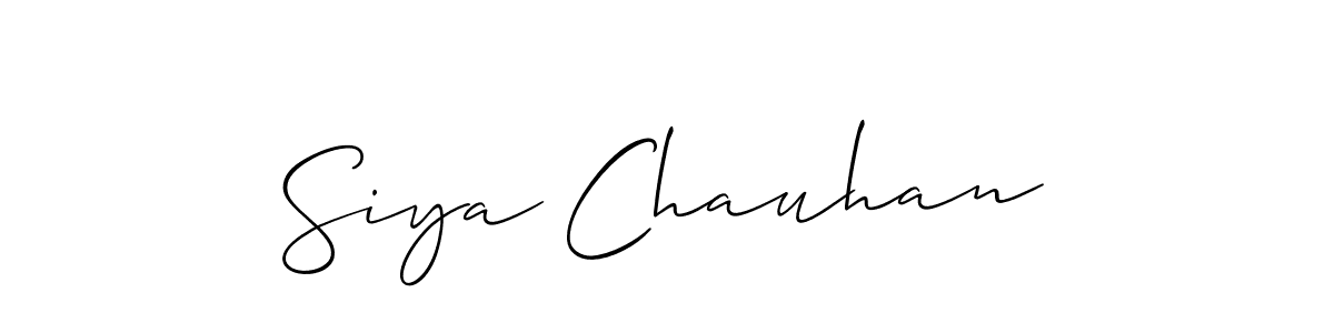 How to make Siya Chauhan name signature. Use Allison_Script style for creating short signs online. This is the latest handwritten sign. Siya Chauhan signature style 2 images and pictures png