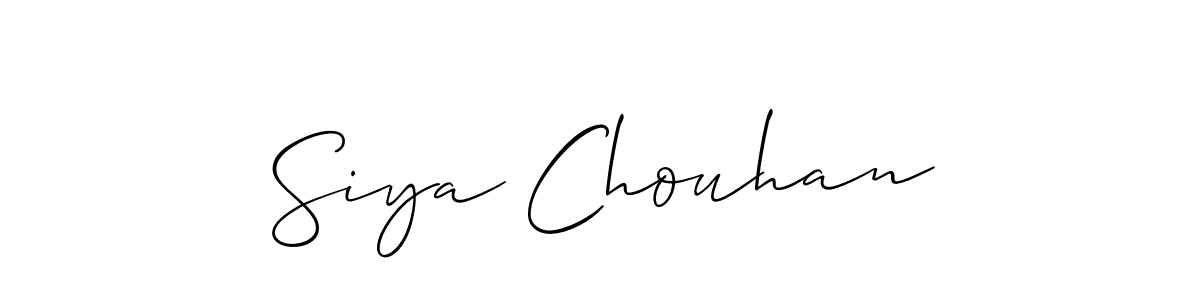 How to make Siya Chouhan name signature. Use Allison_Script style for creating short signs online. This is the latest handwritten sign. Siya Chouhan signature style 2 images and pictures png