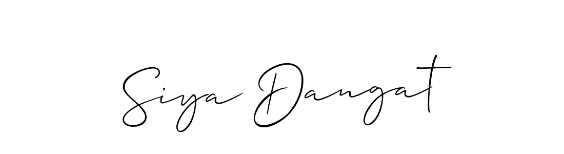 Also You can easily find your signature by using the search form. We will create Siya Dangat name handwritten signature images for you free of cost using Allison_Script sign style. Siya Dangat signature style 2 images and pictures png