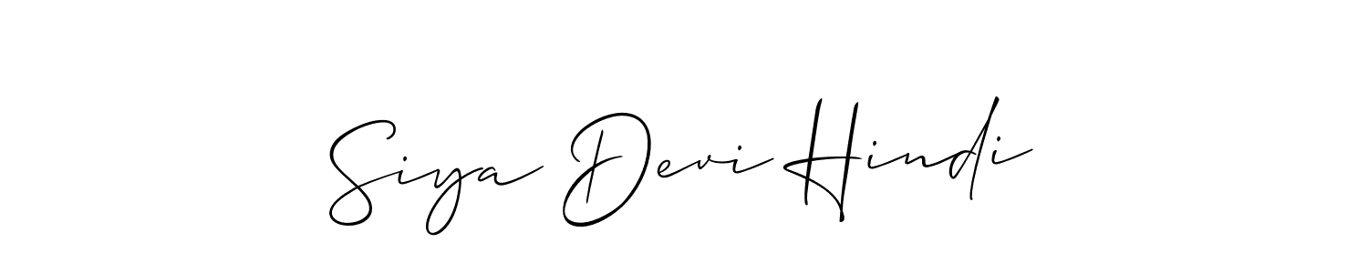 Use a signature maker to create a handwritten signature online. With this signature software, you can design (Allison_Script) your own signature for name Siya Devi Hindi. Siya Devi Hindi signature style 2 images and pictures png