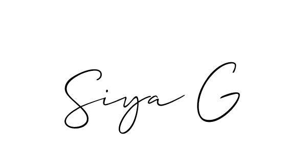 How to make Siya G name signature. Use Allison_Script style for creating short signs online. This is the latest handwritten sign. Siya G signature style 2 images and pictures png