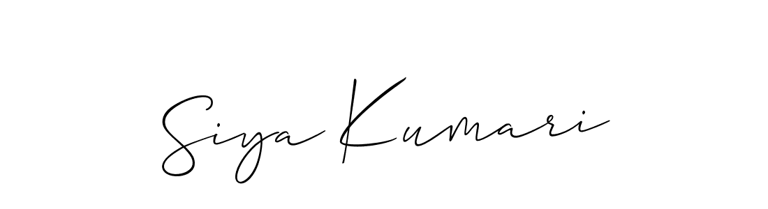 Similarly Allison_Script is the best handwritten signature design. Signature creator online .You can use it as an online autograph creator for name Siya Kumari. Siya Kumari signature style 2 images and pictures png