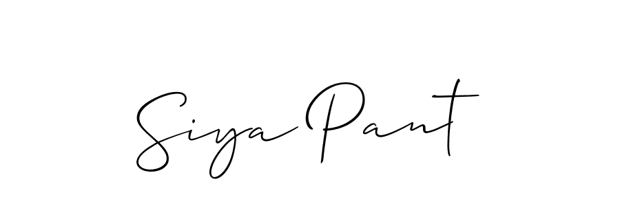 Also we have Siya Pant name is the best signature style. Create professional handwritten signature collection using Allison_Script autograph style. Siya Pant signature style 2 images and pictures png