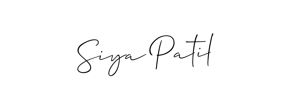 Create a beautiful signature design for name Siya Patil. With this signature (Allison_Script) fonts, you can make a handwritten signature for free. Siya Patil signature style 2 images and pictures png
