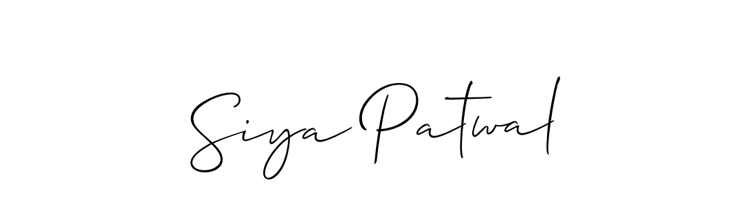 It looks lik you need a new signature style for name Siya Patwal. Design unique handwritten (Allison_Script) signature with our free signature maker in just a few clicks. Siya Patwal signature style 2 images and pictures png