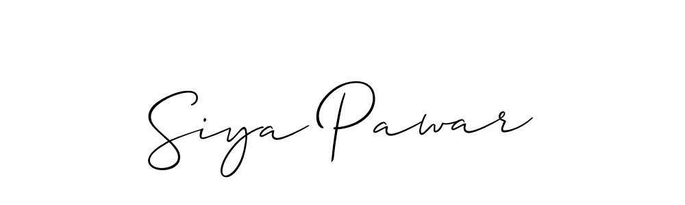 Design your own signature with our free online signature maker. With this signature software, you can create a handwritten (Allison_Script) signature for name Siya Pawar. Siya Pawar signature style 2 images and pictures png