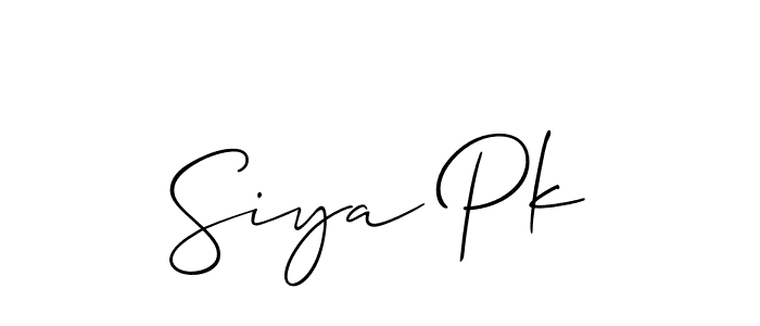 if you are searching for the best signature style for your name Siya Pk. so please give up your signature search. here we have designed multiple signature styles  using Allison_Script. Siya Pk signature style 2 images and pictures png