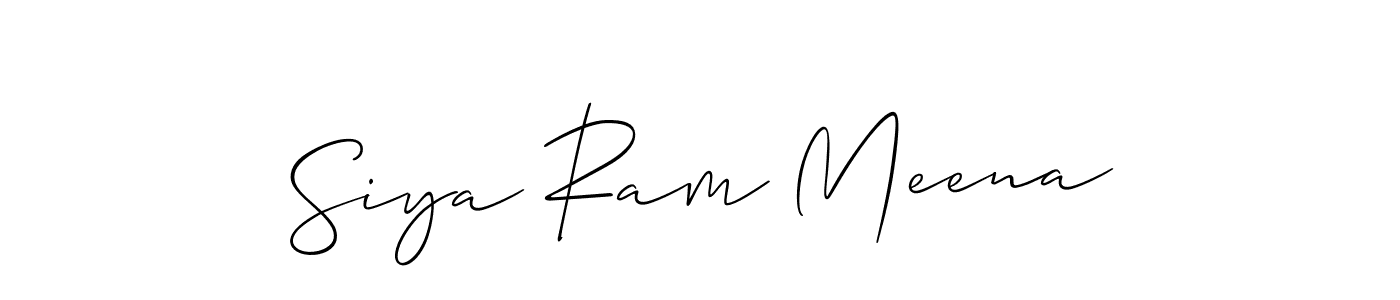 Make a beautiful signature design for name Siya Ram Meena. With this signature (Allison_Script) style, you can create a handwritten signature for free. Siya Ram Meena signature style 2 images and pictures png