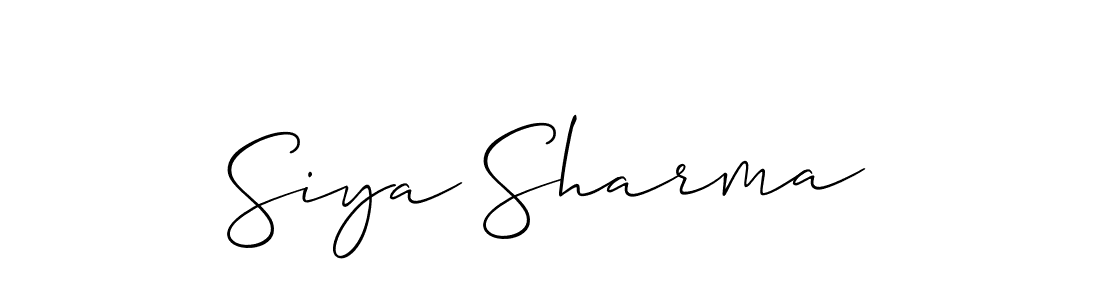 Also You can easily find your signature by using the search form. We will create Siya Sharma name handwritten signature images for you free of cost using Allison_Script sign style. Siya Sharma signature style 2 images and pictures png