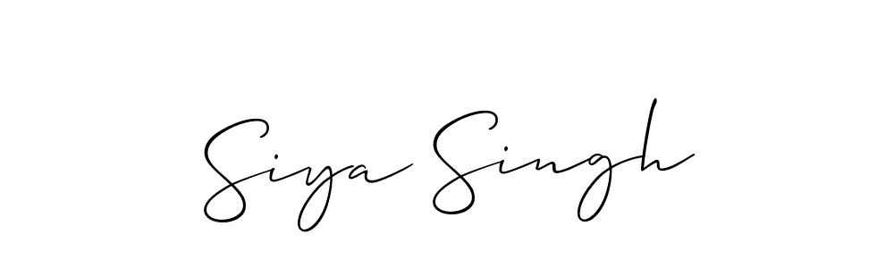 Also we have Siya Singh name is the best signature style. Create professional handwritten signature collection using Allison_Script autograph style. Siya Singh signature style 2 images and pictures png