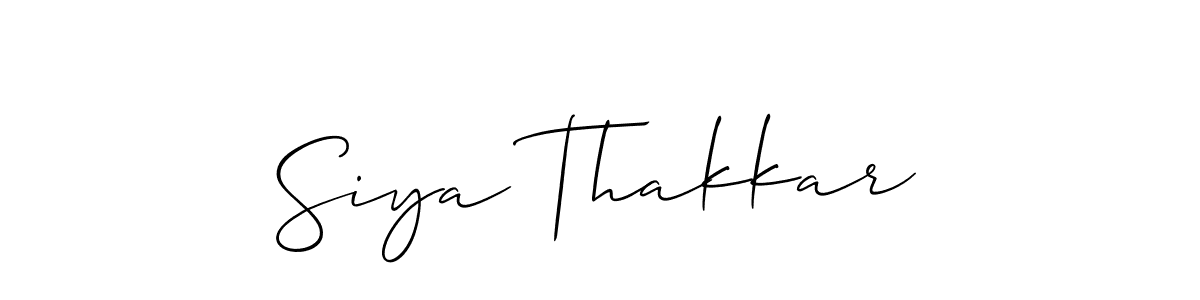 Design your own signature with our free online signature maker. With this signature software, you can create a handwritten (Allison_Script) signature for name Siya Thakkar. Siya Thakkar signature style 2 images and pictures png