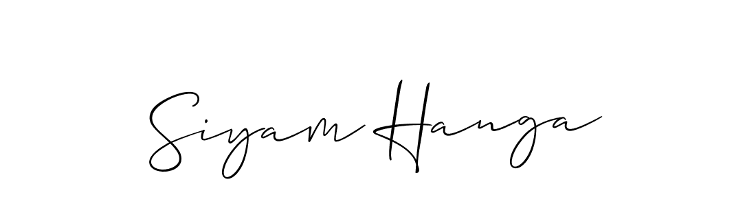 The best way (Allison_Script) to make a short signature is to pick only two or three words in your name. The name Siyam Hanga include a total of six letters. For converting this name. Siyam Hanga signature style 2 images and pictures png
