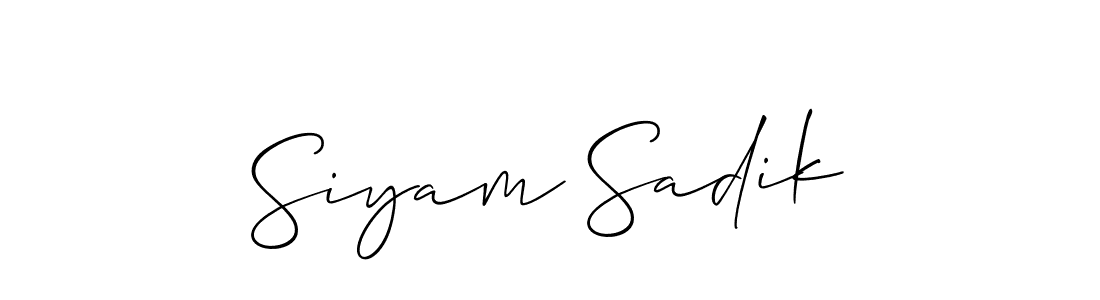 Allison_Script is a professional signature style that is perfect for those who want to add a touch of class to their signature. It is also a great choice for those who want to make their signature more unique. Get Siyam Sadik name to fancy signature for free. Siyam Sadik signature style 2 images and pictures png