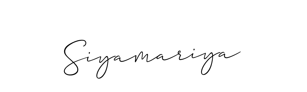 Siyamariya stylish signature style. Best Handwritten Sign (Allison_Script) for my name. Handwritten Signature Collection Ideas for my name Siyamariya. Siyamariya signature style 2 images and pictures png