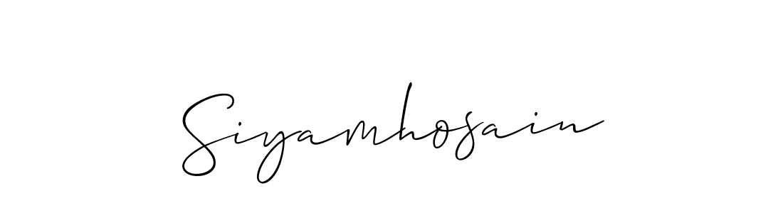 How to make Siyamhosain signature? Allison_Script is a professional autograph style. Create handwritten signature for Siyamhosain name. Siyamhosain signature style 2 images and pictures png