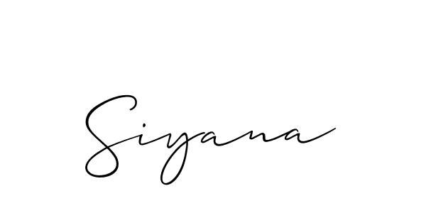 Make a beautiful signature design for name Siyana. With this signature (Allison_Script) style, you can create a handwritten signature for free. Siyana signature style 2 images and pictures png