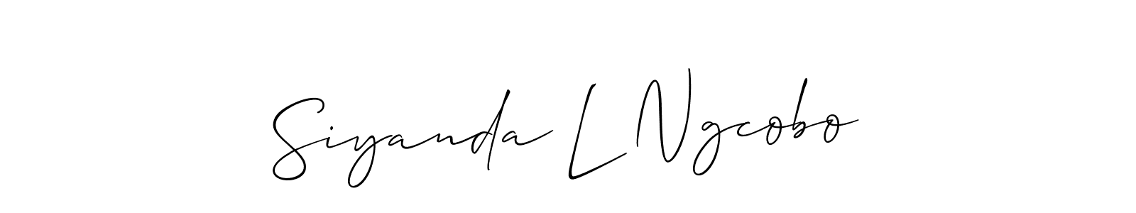 It looks lik you need a new signature style for name Siyanda L Ngcobo. Design unique handwritten (Allison_Script) signature with our free signature maker in just a few clicks. Siyanda L Ngcobo signature style 2 images and pictures png