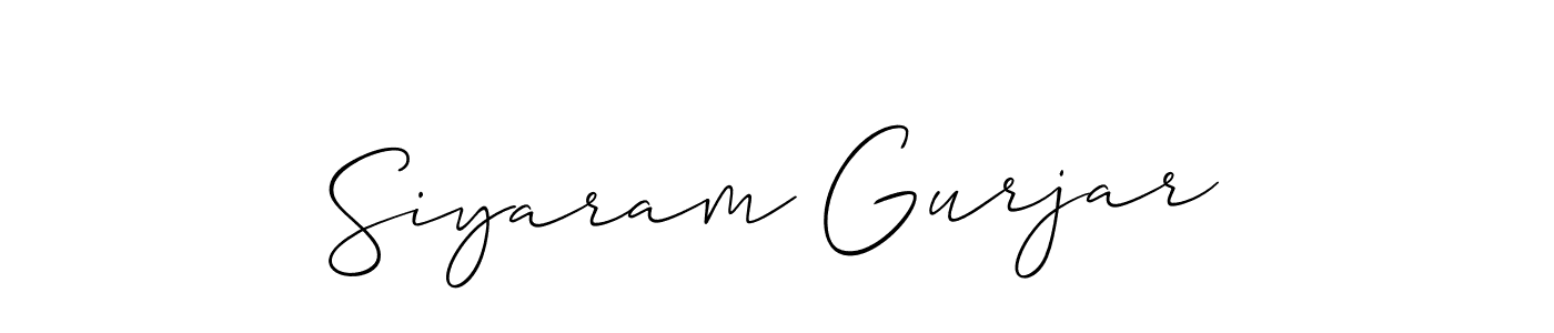 Make a beautiful signature design for name Siyaram Gurjar. With this signature (Allison_Script) style, you can create a handwritten signature for free. Siyaram Gurjar signature style 2 images and pictures png
