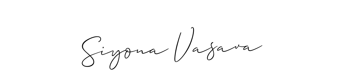 You should practise on your own different ways (Allison_Script) to write your name (Siyona Vasava) in signature. don't let someone else do it for you. Siyona Vasava signature style 2 images and pictures png