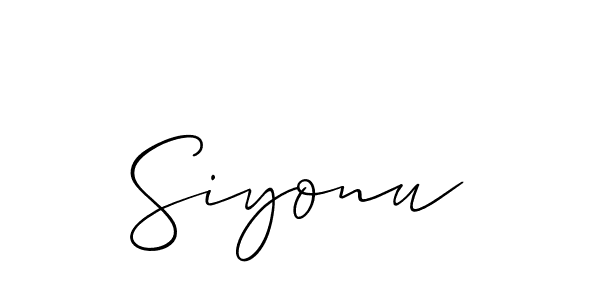 Make a beautiful signature design for name Siyonu. With this signature (Allison_Script) style, you can create a handwritten signature for free. Siyonu signature style 2 images and pictures png