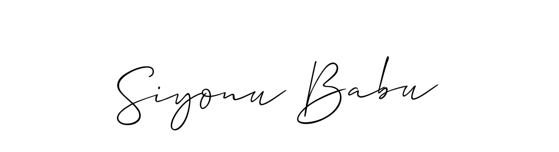 This is the best signature style for the Siyonu Babu name. Also you like these signature font (Allison_Script). Mix name signature. Siyonu Babu signature style 2 images and pictures png