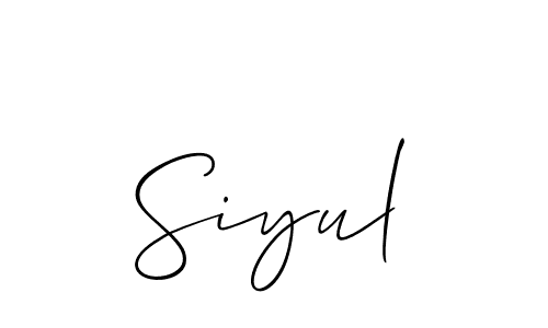 It looks lik you need a new signature style for name Siyul. Design unique handwritten (Allison_Script) signature with our free signature maker in just a few clicks. Siyul signature style 2 images and pictures png