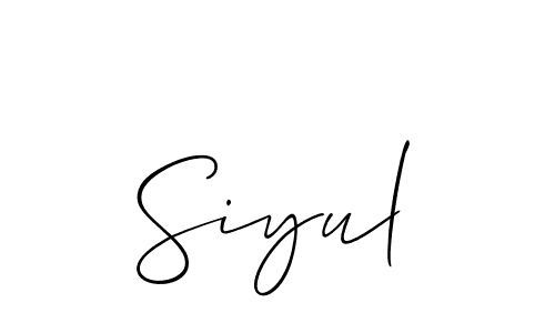 Create a beautiful signature design for name Siyul. With this signature (Allison_Script) fonts, you can make a handwritten signature for free. Siyul signature style 2 images and pictures png
