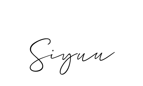 You should practise on your own different ways (Allison_Script) to write your name (Siyuu) in signature. don't let someone else do it for you. Siyuu signature style 2 images and pictures png