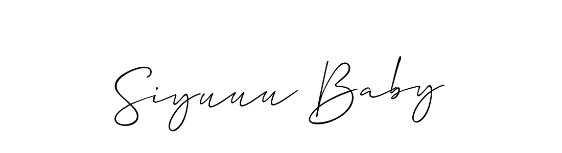 How to make Siyuuu Baby signature? Allison_Script is a professional autograph style. Create handwritten signature for Siyuuu Baby name. Siyuuu Baby signature style 2 images and pictures png