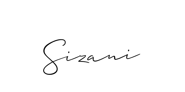 Allison_Script is a professional signature style that is perfect for those who want to add a touch of class to their signature. It is also a great choice for those who want to make their signature more unique. Get Sizani name to fancy signature for free. Sizani signature style 2 images and pictures png