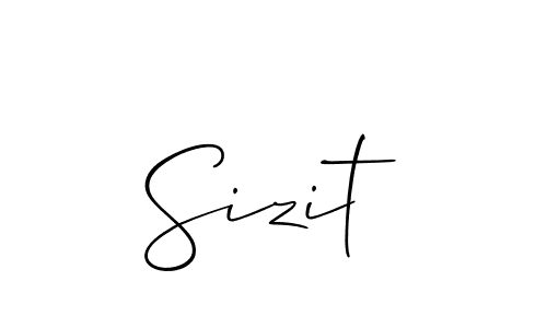 How to make Sizit signature? Allison_Script is a professional autograph style. Create handwritten signature for Sizit name. Sizit signature style 2 images and pictures png