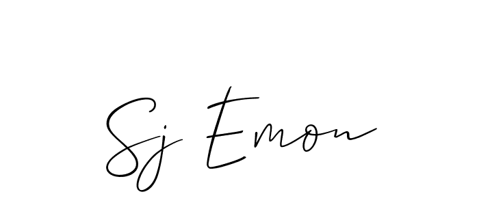 Allison_Script is a professional signature style that is perfect for those who want to add a touch of class to their signature. It is also a great choice for those who want to make their signature more unique. Get Sj Emon name to fancy signature for free. Sj Emon signature style 2 images and pictures png