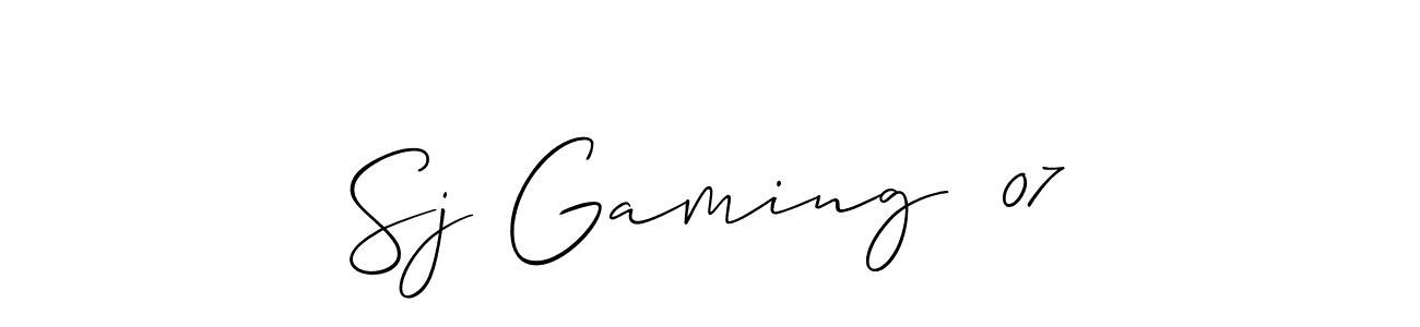 How to make Sj Gaming  07 signature? Allison_Script is a professional autograph style. Create handwritten signature for Sj Gaming  07 name. Sj Gaming  07 signature style 2 images and pictures png