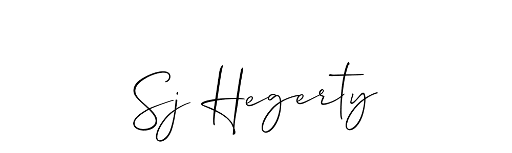 Also You can easily find your signature by using the search form. We will create Sj Hegerty name handwritten signature images for you free of cost using Allison_Script sign style. Sj Hegerty signature style 2 images and pictures png