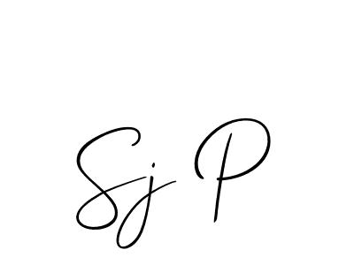 The best way (Allison_Script) to make a short signature is to pick only two or three words in your name. The name Sj P include a total of six letters. For converting this name. Sj P signature style 2 images and pictures png