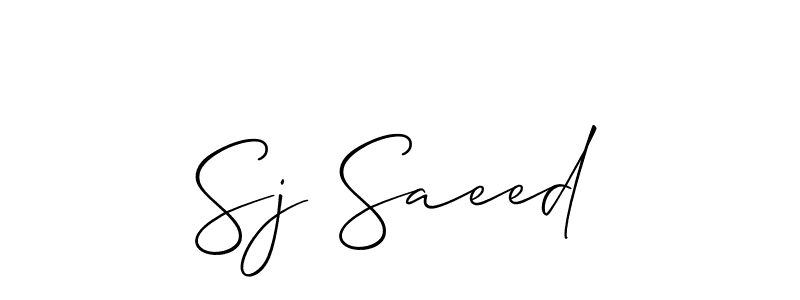 Use a signature maker to create a handwritten signature online. With this signature software, you can design (Allison_Script) your own signature for name Sj Saeed. Sj Saeed signature style 2 images and pictures png