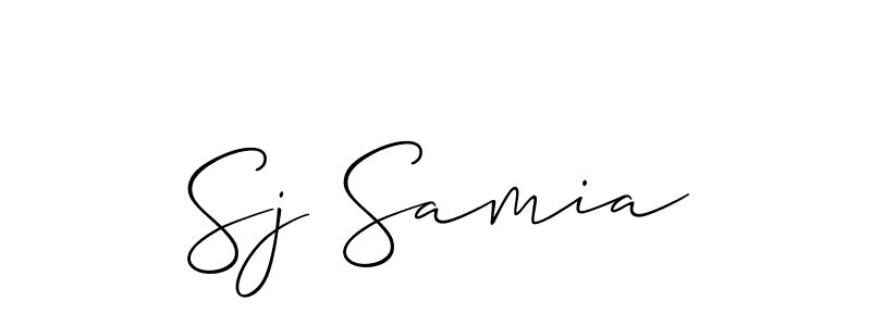 Create a beautiful signature design for name Sj Samia. With this signature (Allison_Script) fonts, you can make a handwritten signature for free. Sj Samia signature style 2 images and pictures png